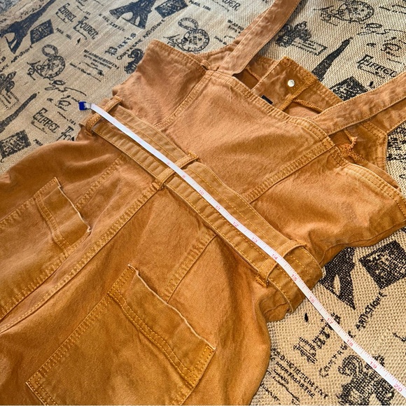 Universal Thread NWOT! Mustard Yellow Duck Stretch Denim Overalls Romper Size 2 - Picture 14 of 16
